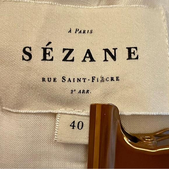 Authentic Sézane Ivory Linen Square Neck Vest EU Size 40 - Picture 6 of 9
